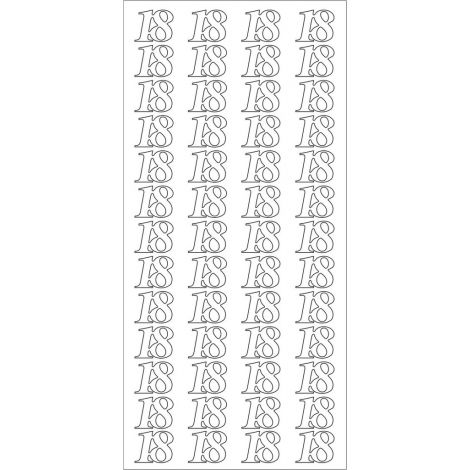 Naklejka Ażurowa "18" - Srebrna